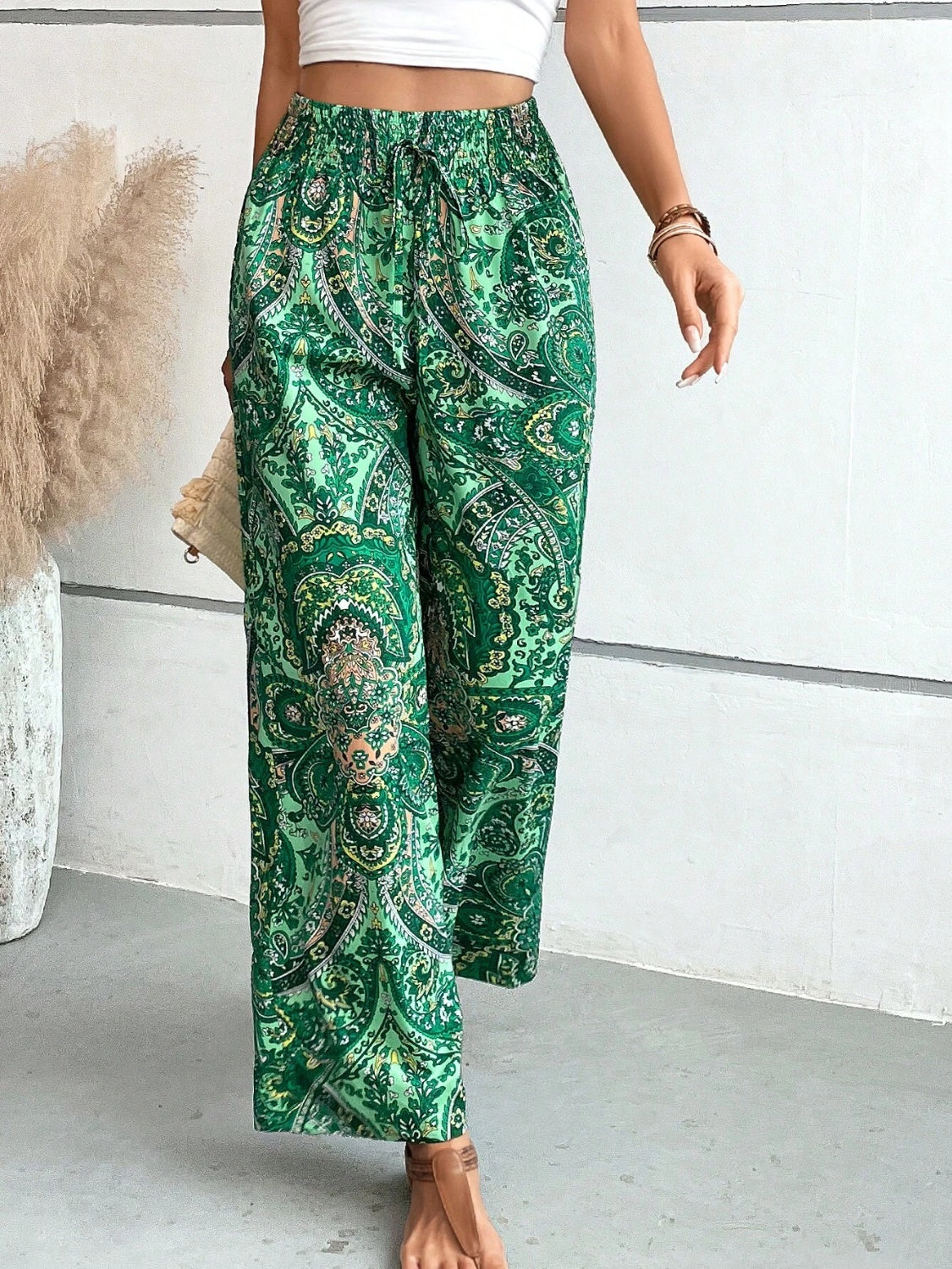 Printed Wide Leg Pants - Two Color Patterns