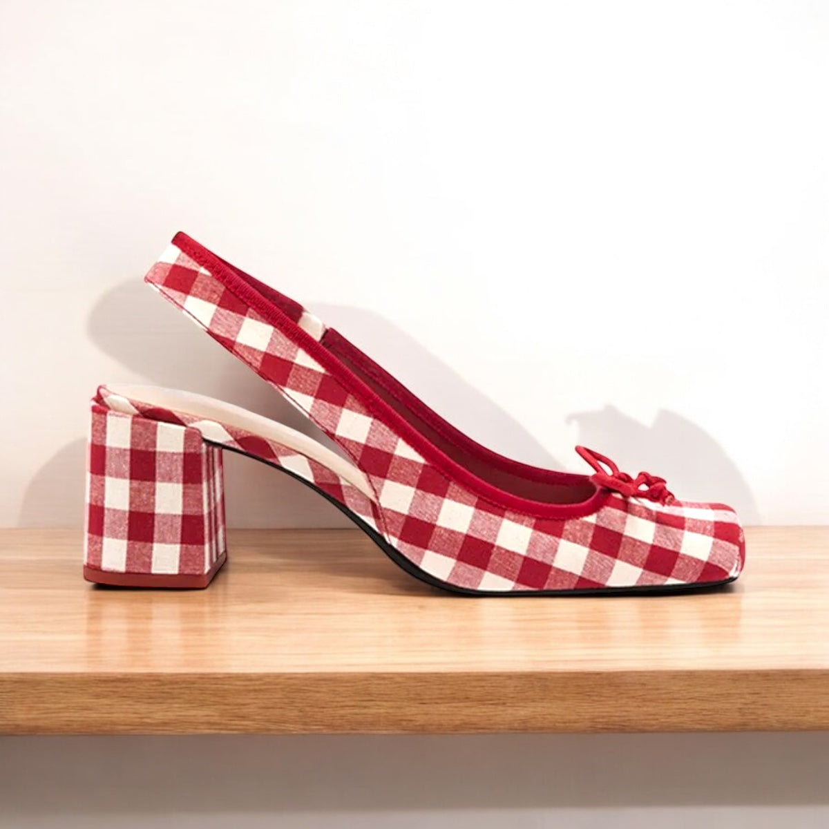 Square Toe Block Heels Pumps