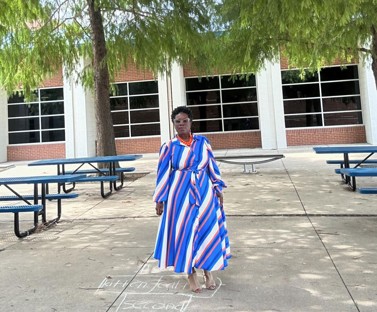 Peasant Sleeve Striped Woven Dress, Sizes Small - Large