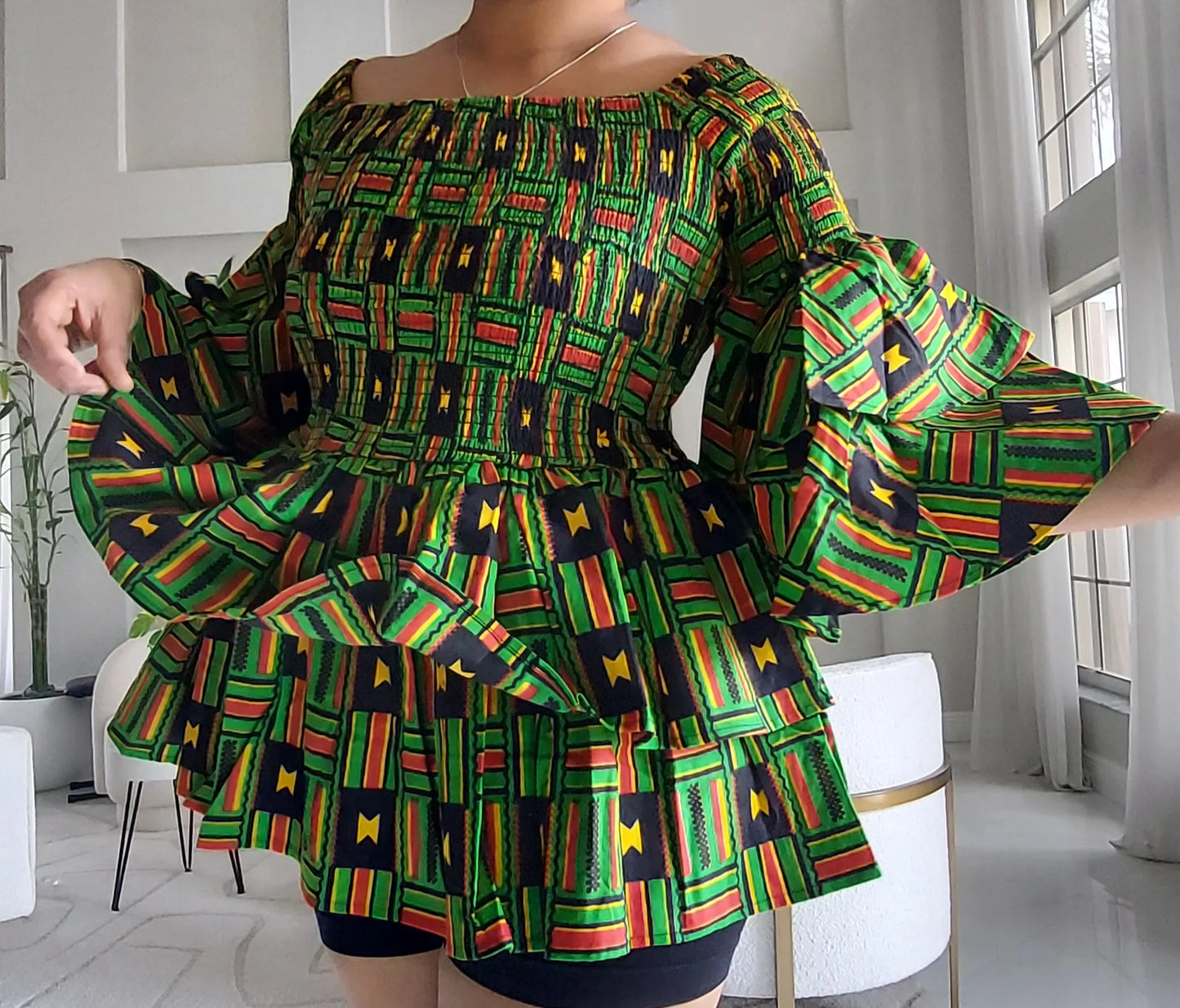5-Piece African Ankara Pant Set Heratige Kente Mix - 019-PS14F