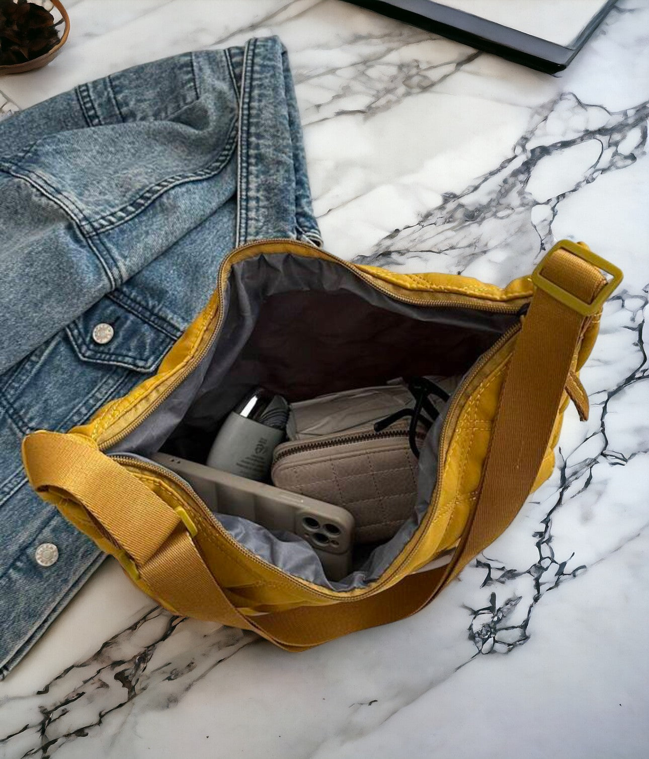 Geometric Casual Crossbody Bag - Yello