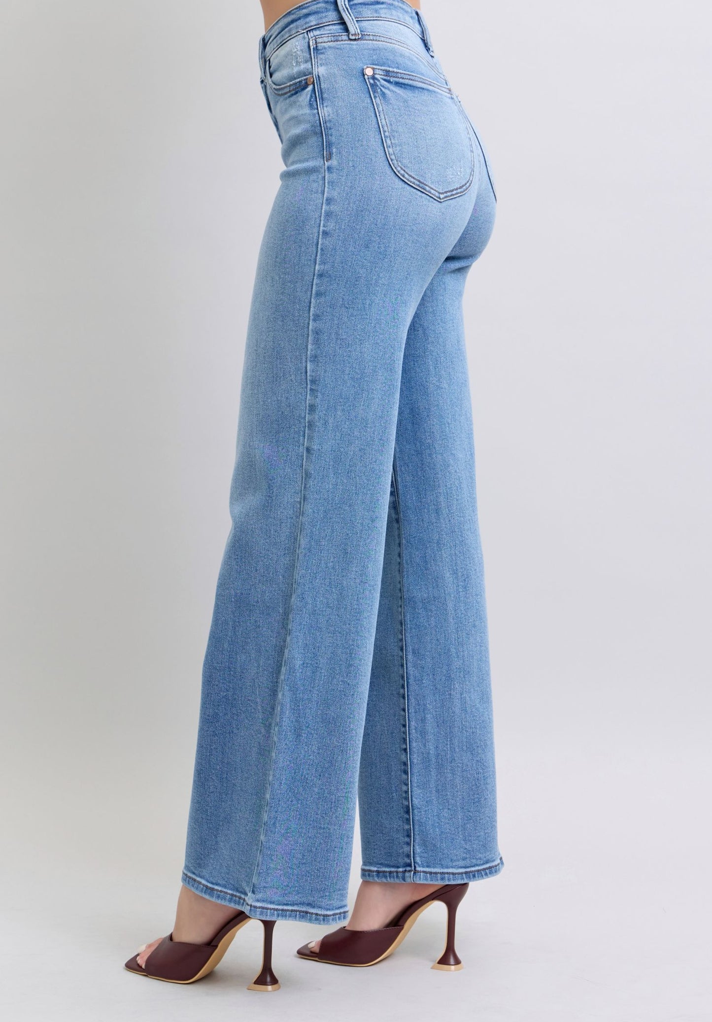 Judy Blue Full Size Wide Leg Jeans with Pockets