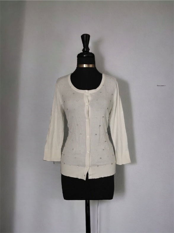 Dana Buchman Studded Cardigan, Size Small - NEW