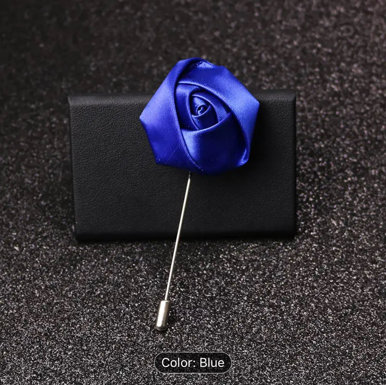 Men’s Rose Lapel Pin - Blue