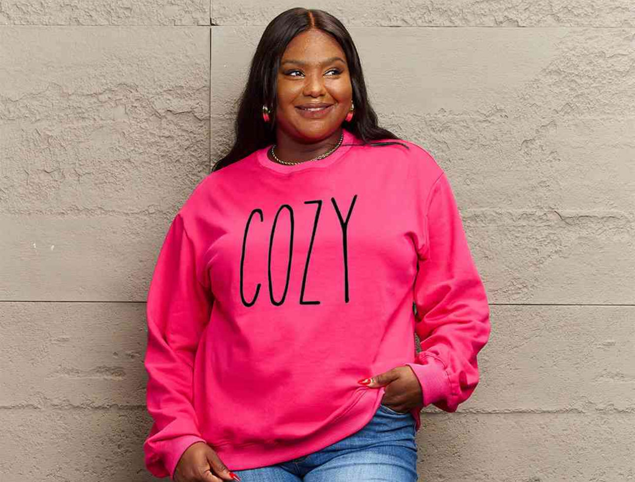 Simply Love Full Size COZY Graphic Sweatshirt