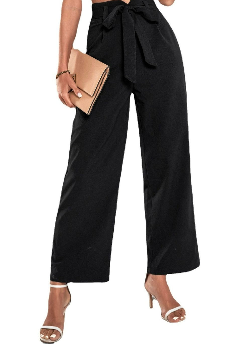 Belted High-Rise Wide Leg Pants