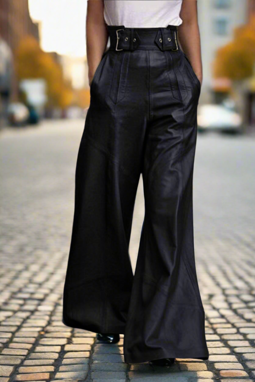 High Waist Wide Flare Pants, Four Color Choices