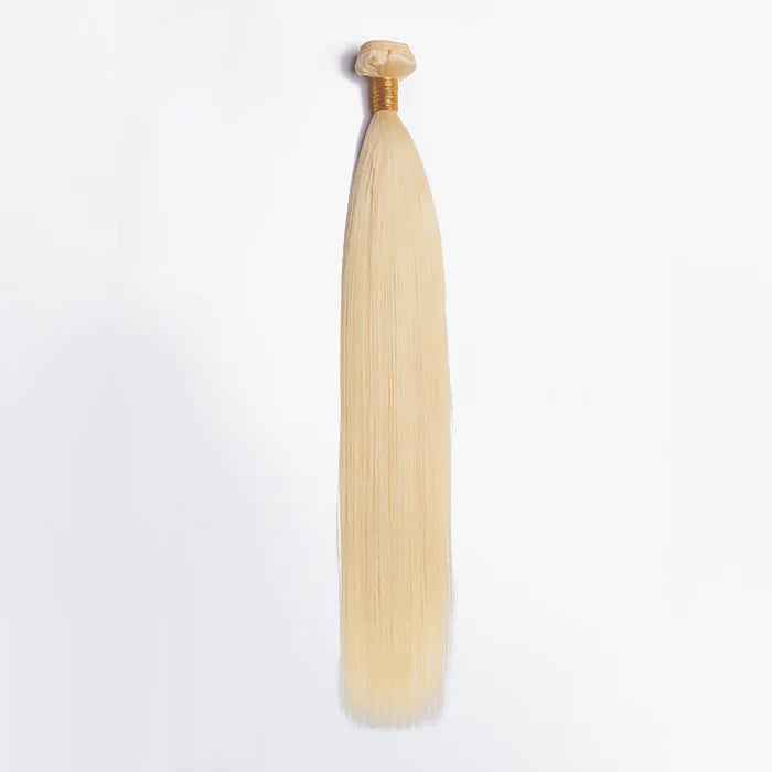 12-30 Inch #613 Lightest Blonde Straight Colored Remy Hair - Human Hair Bundle