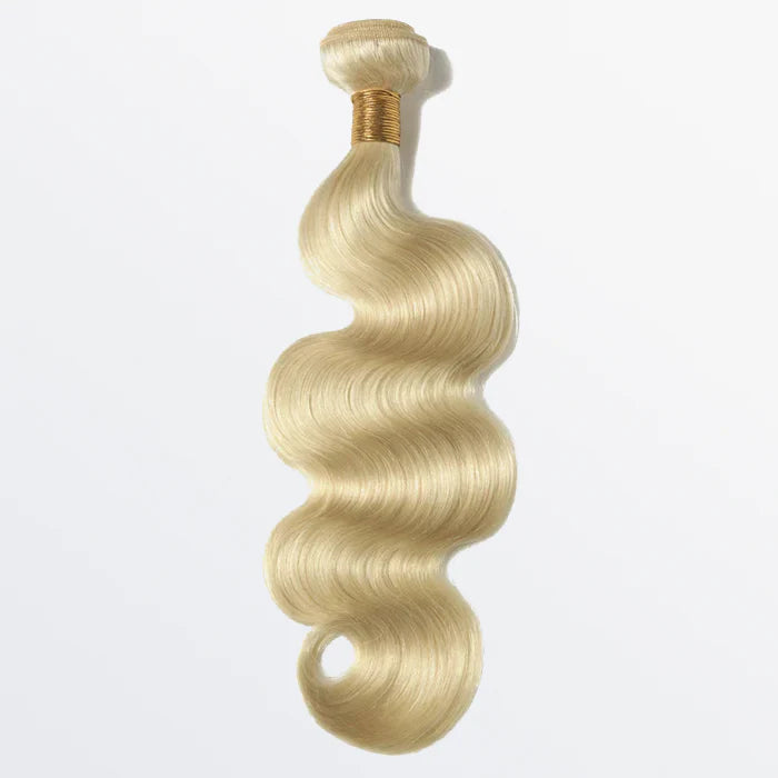 12-30 Inch #613 Lightest Blonde Body Wavy Colored Remy Hair - Human Hair Bundle