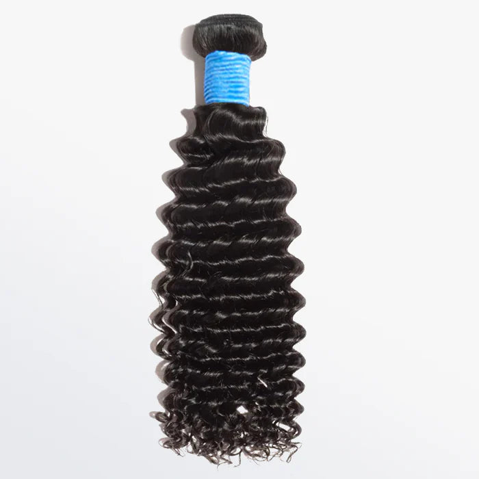 TedHair 10-30 Inch Deep Curly Virgin Brazilian Hair #1B Natural Black - Human Hair Bundles