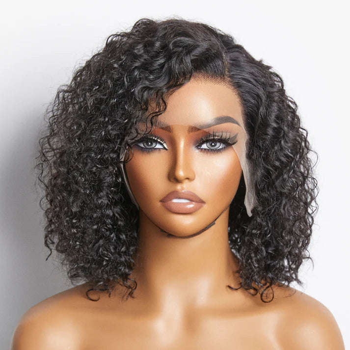 Pre-Plucked 13x4 Lace Front Curly Bob Wig 150% Density