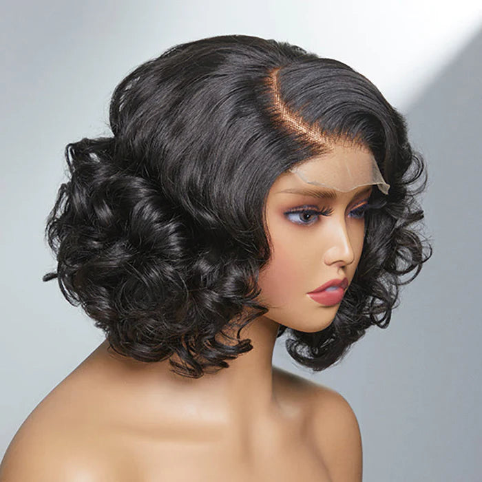 12 Inches Big Loose Wave Glueless 4x4 Closure Wig Elegant and Cute