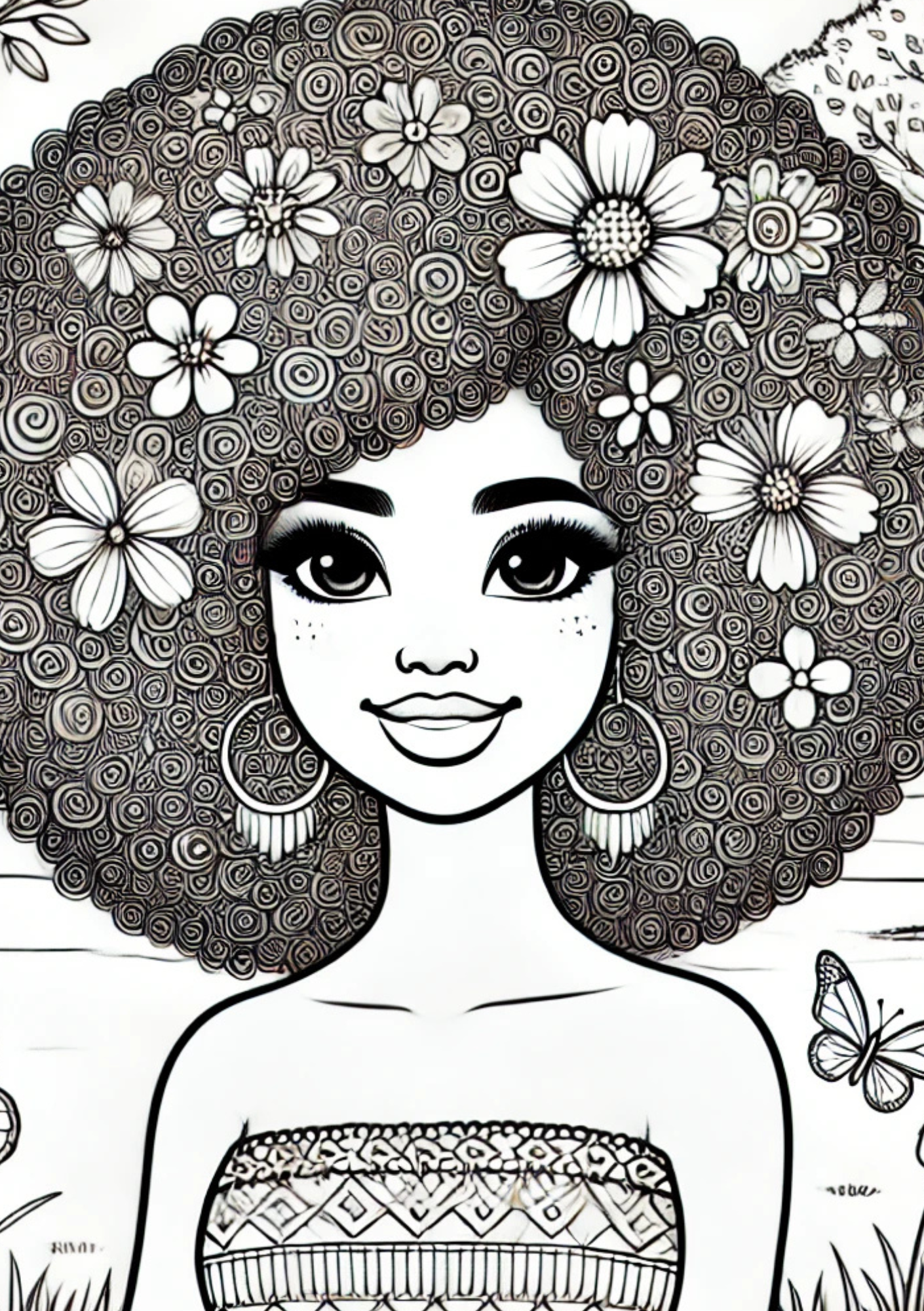 Crowned in Colors: A Black Hair Coloring Book