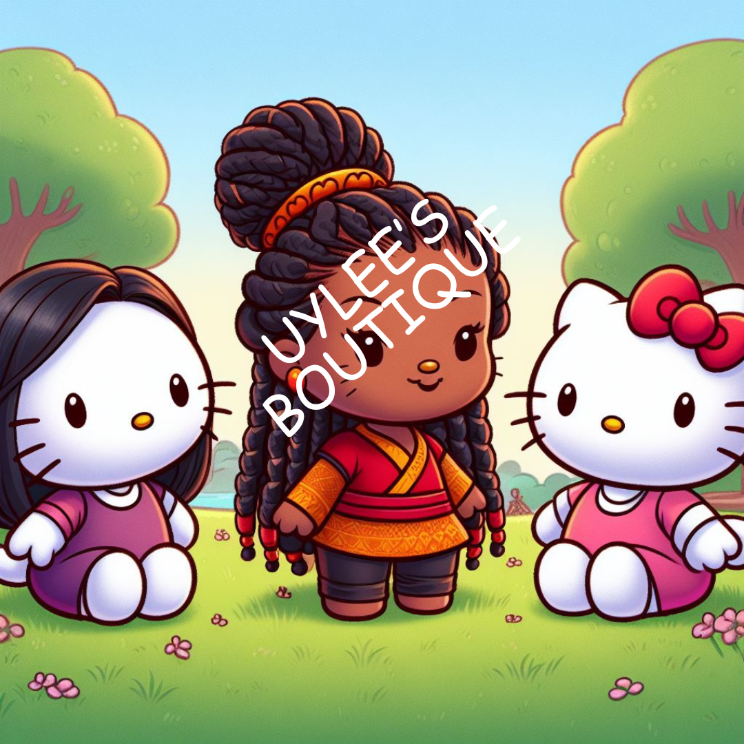DIGITAL DOWNLOAD: African American Hello Kitty with Braids