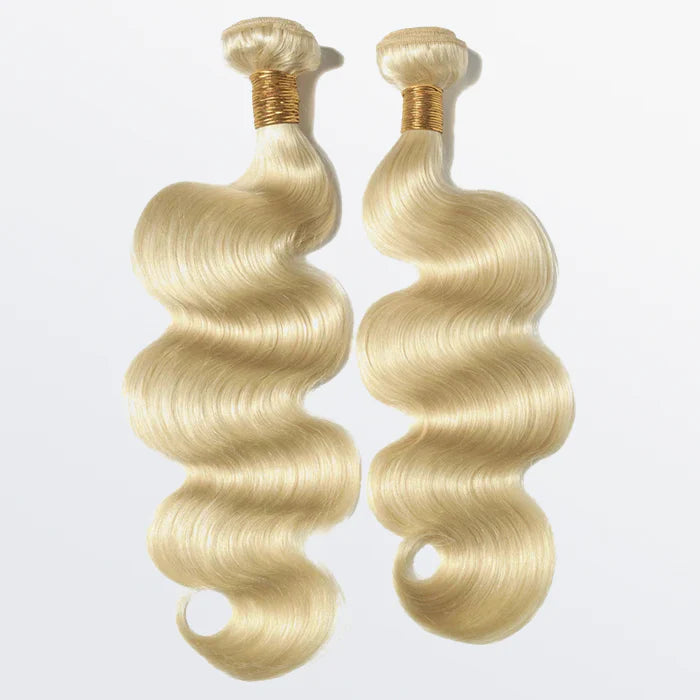 12-30 Inch #613 Lightest Blonde Body Wavy Colored Remy Hair - Human Hair Bundle