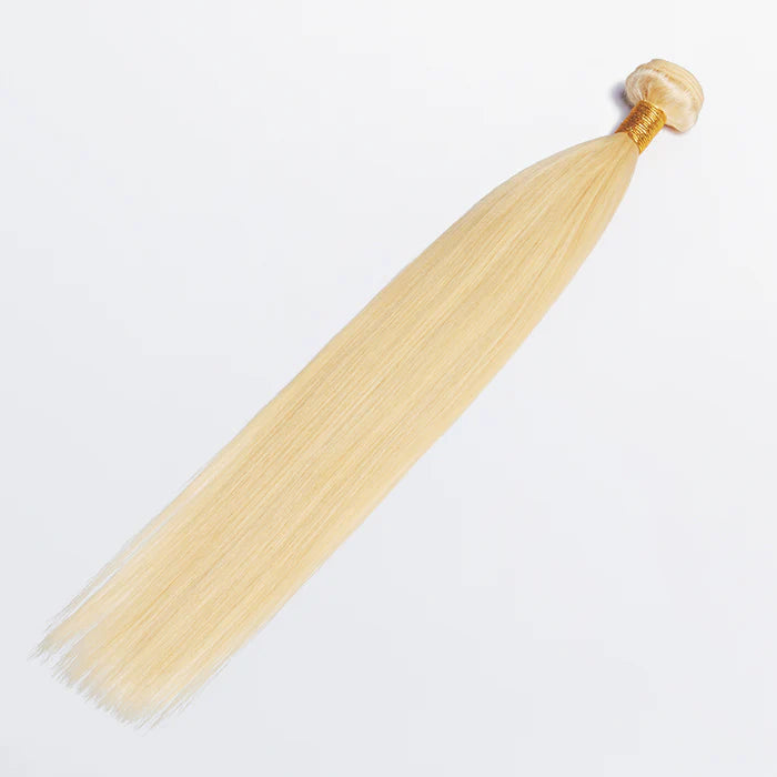 12-30 Inch #613 Lightest Blonde Straight Colored Remy Hair - Human Hair Bundle