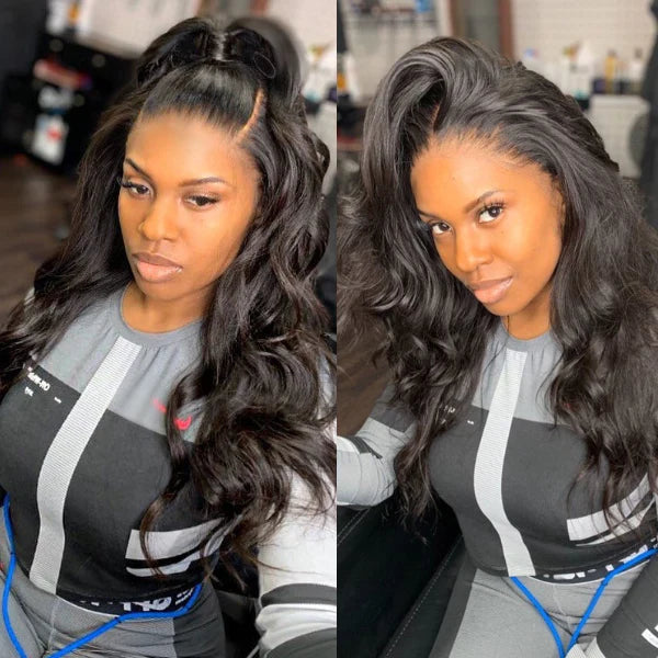 16-20 Inches 13x4 & 5x5 4C Edges | Kinky Edges Kinky Straight HD Glueless Mid Part Long Lace Closure Wig-100% Human Hair (360 WIG)