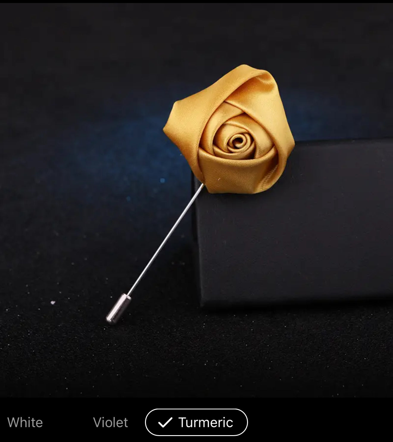 Men’s Rose Lapel Pin - Tumeric
