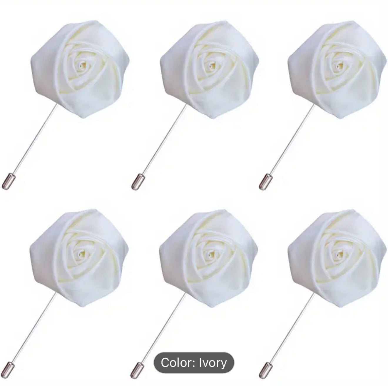 Men’s Rose Lapel Pin - Ivory