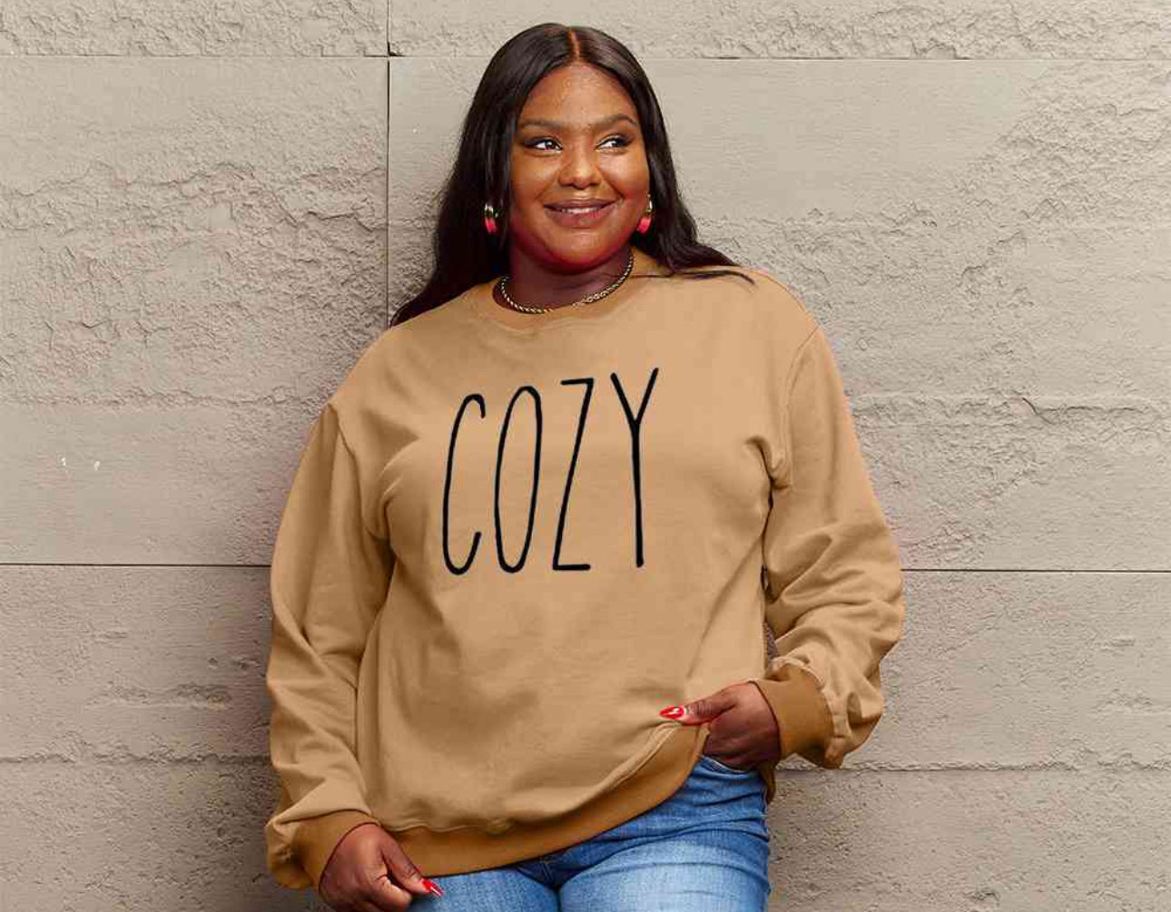Simply Love Full Size COZY Graphic Sweatshirt