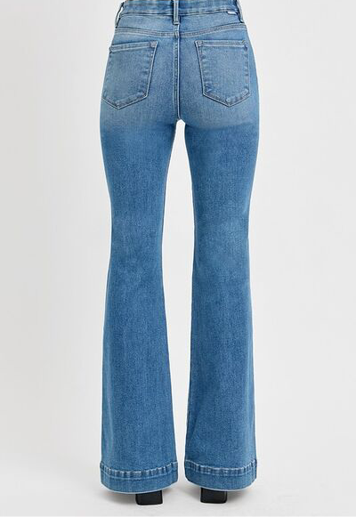 UB Full Size Front Patch Pocket Flare Jeans Plus , Size 2XL