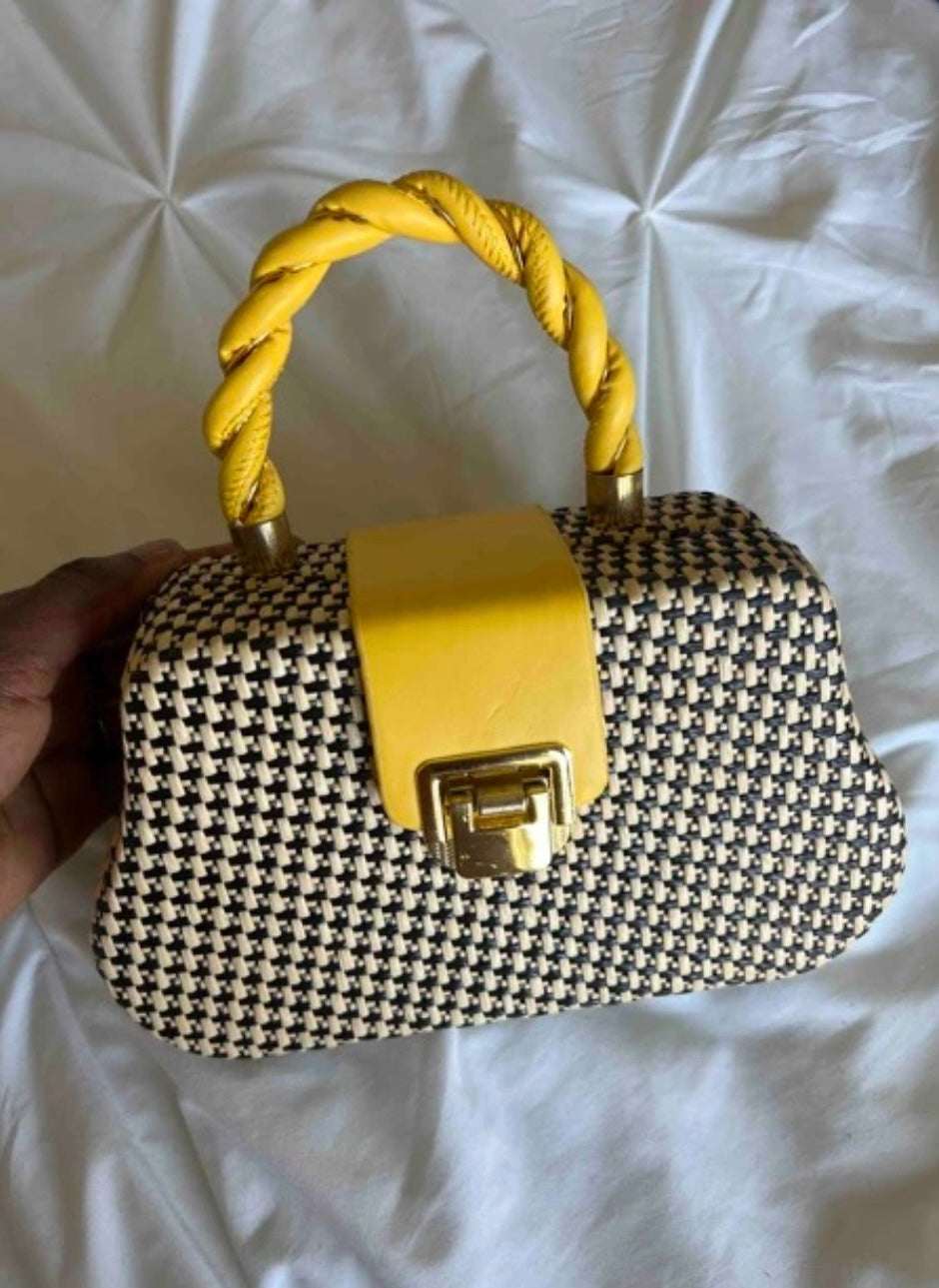 Geometric Light Weight Yellow Hand Bag