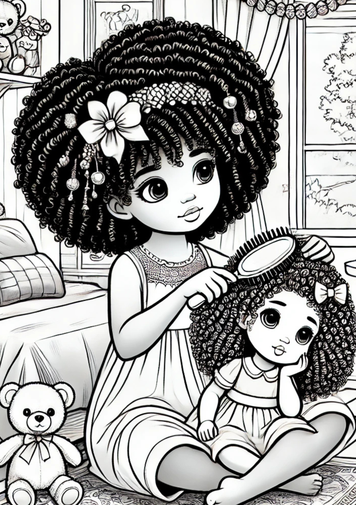 Crowned in Colors: A Black Hair Coloring Book
