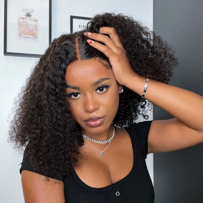 5x5 HD Real Swiss Lace Kinky Curly Glueless Closure Wig