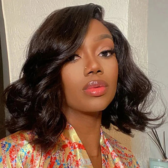 12 Inches Big Loose Wave Glueless 4x4 Closure Wig Elegant and Cute