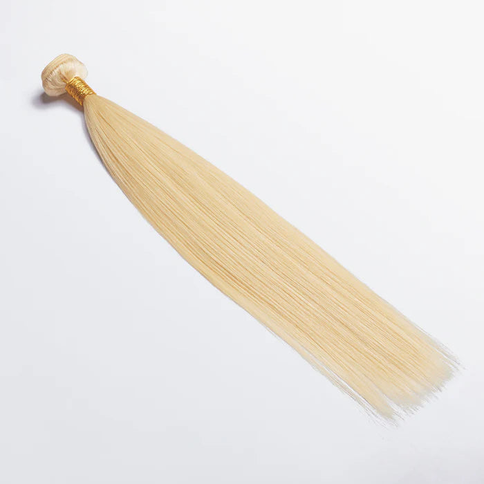 12-30 Inch #613 Lightest Blonde Straight Colored Remy Hair - Human Hair Bundle