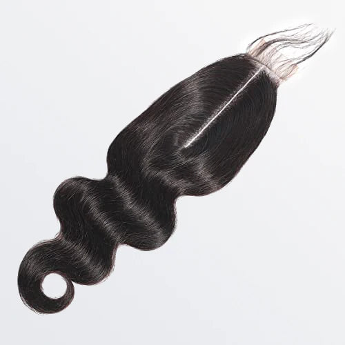 12-20 Inches 2" x 6" Upgrade Body Wave Transparent Lace Closure #1B Natural Black