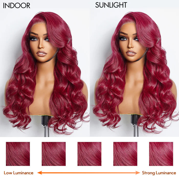 SMALL HEAD FRIENDLY LACE WIG - 24 Inches 5"x5" Body Wavy Wear & Go Glueless #99j Lace Closure Wig-100% Human Hair