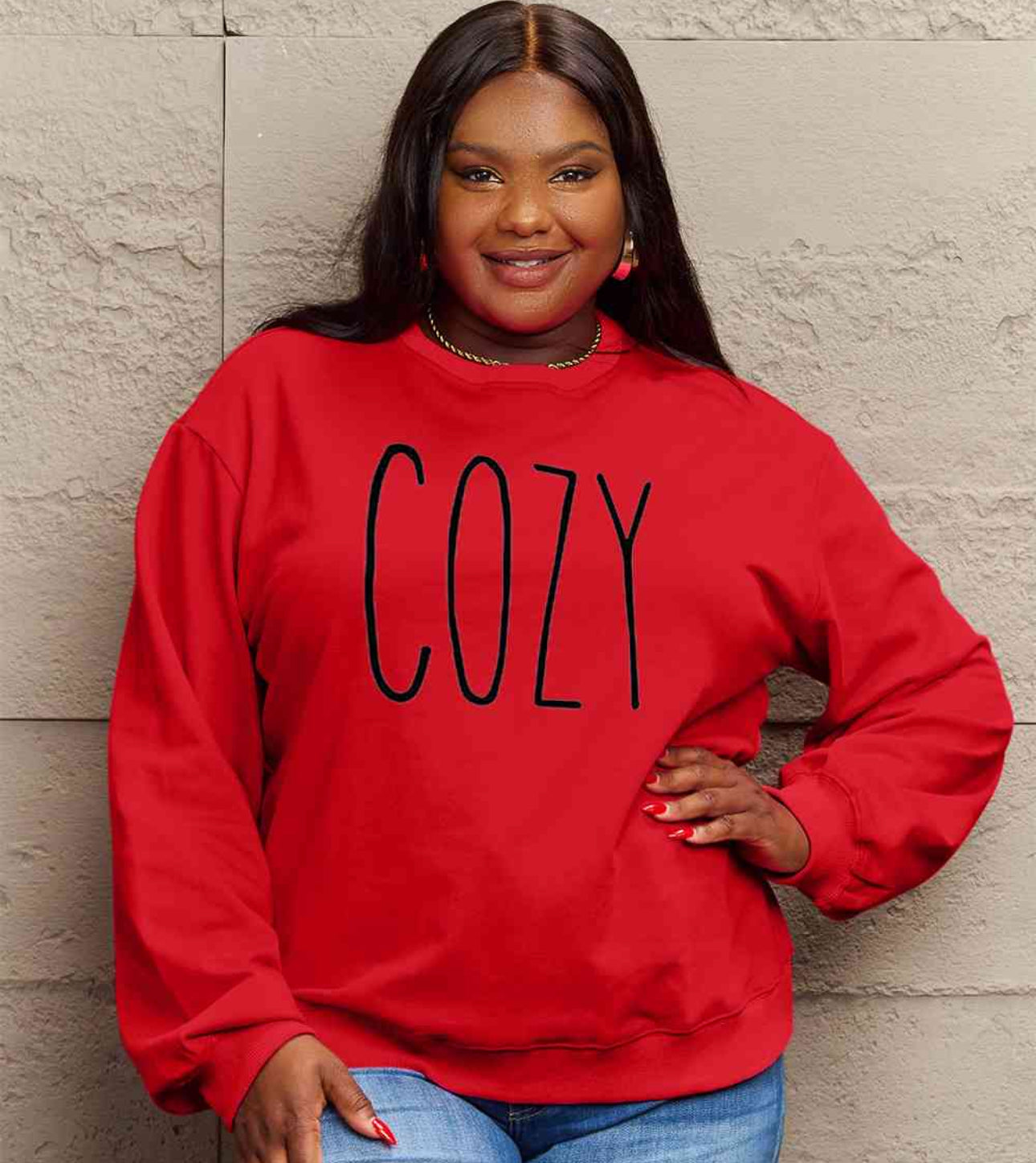 Simply Love Full Size COZY Graphic Sweatshirt