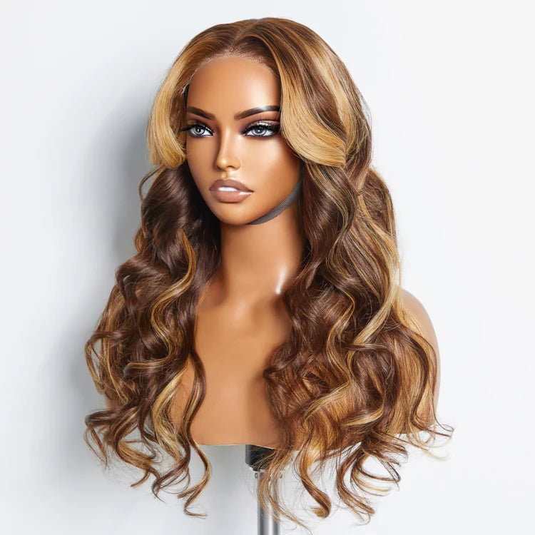 SMALL HEAD FRIENDLY LACE WIG - 24 Inches 5"x5" Body Wavy Wear & Go Glueless #4/27 Lace Closure Wig-100% Human Hair