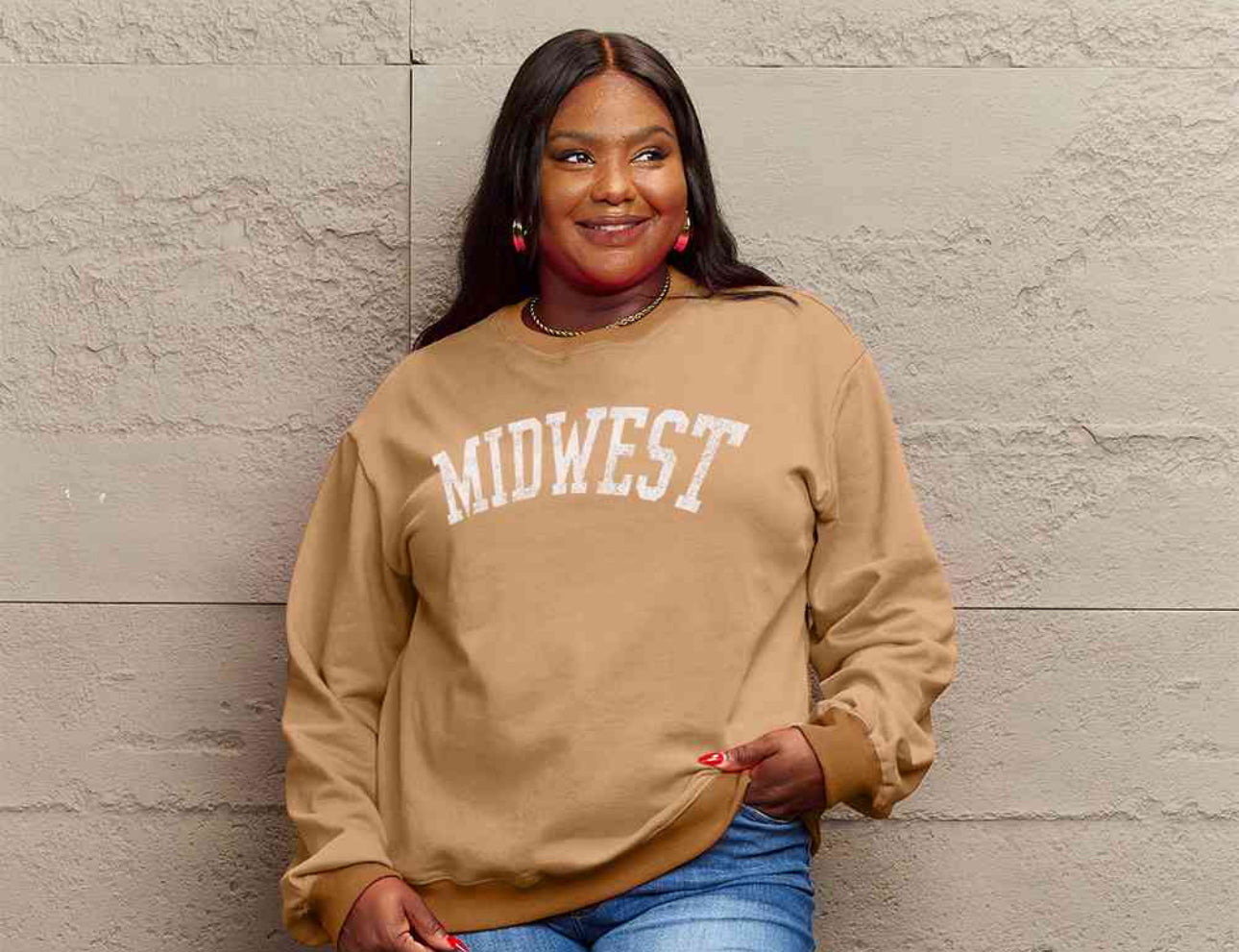 Simply Love Full Size MIDWEST Graphic Sweatshirt