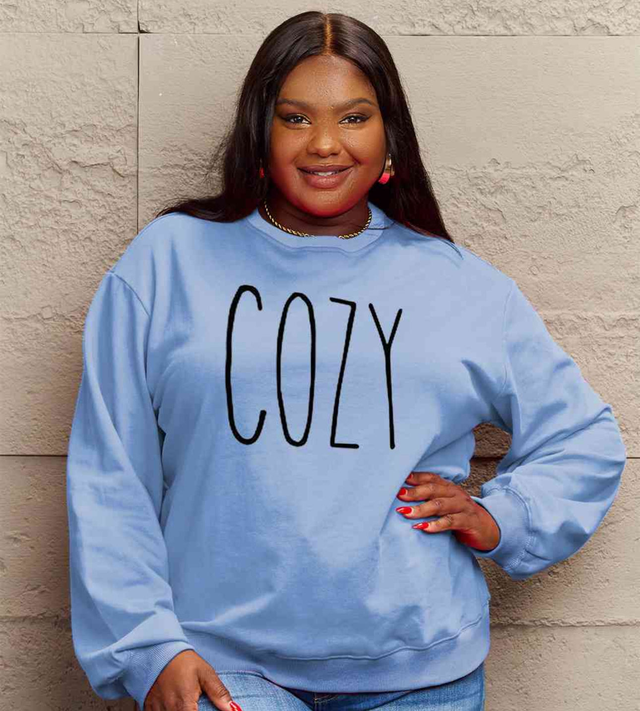 Simply Love Full Size COZY Graphic Sweatshirt