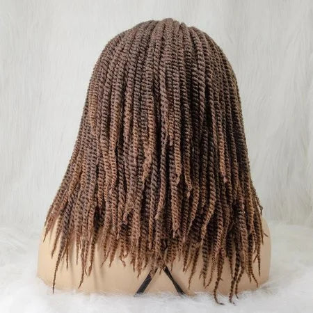 12 Inches 13x2 Reggae Twisted Medium Braids Lace Front Wig Pre-plucked