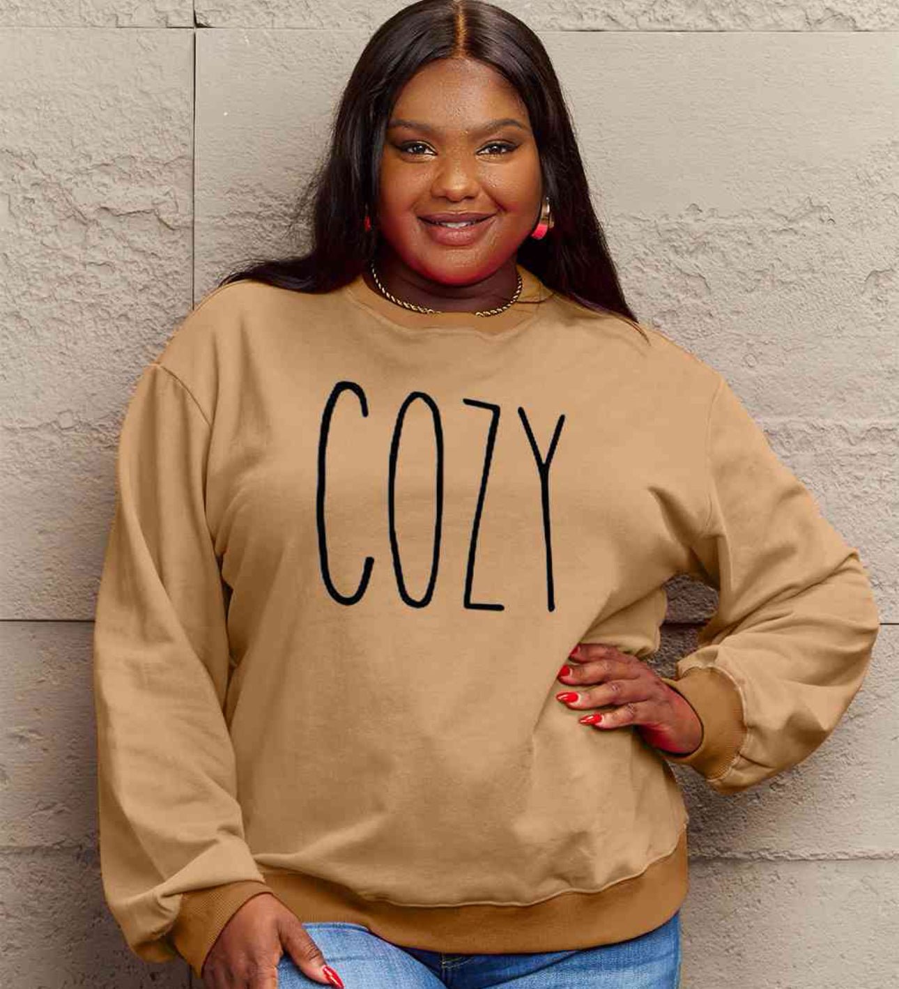 Simply Love Full Size COZY Graphic Sweatshirt