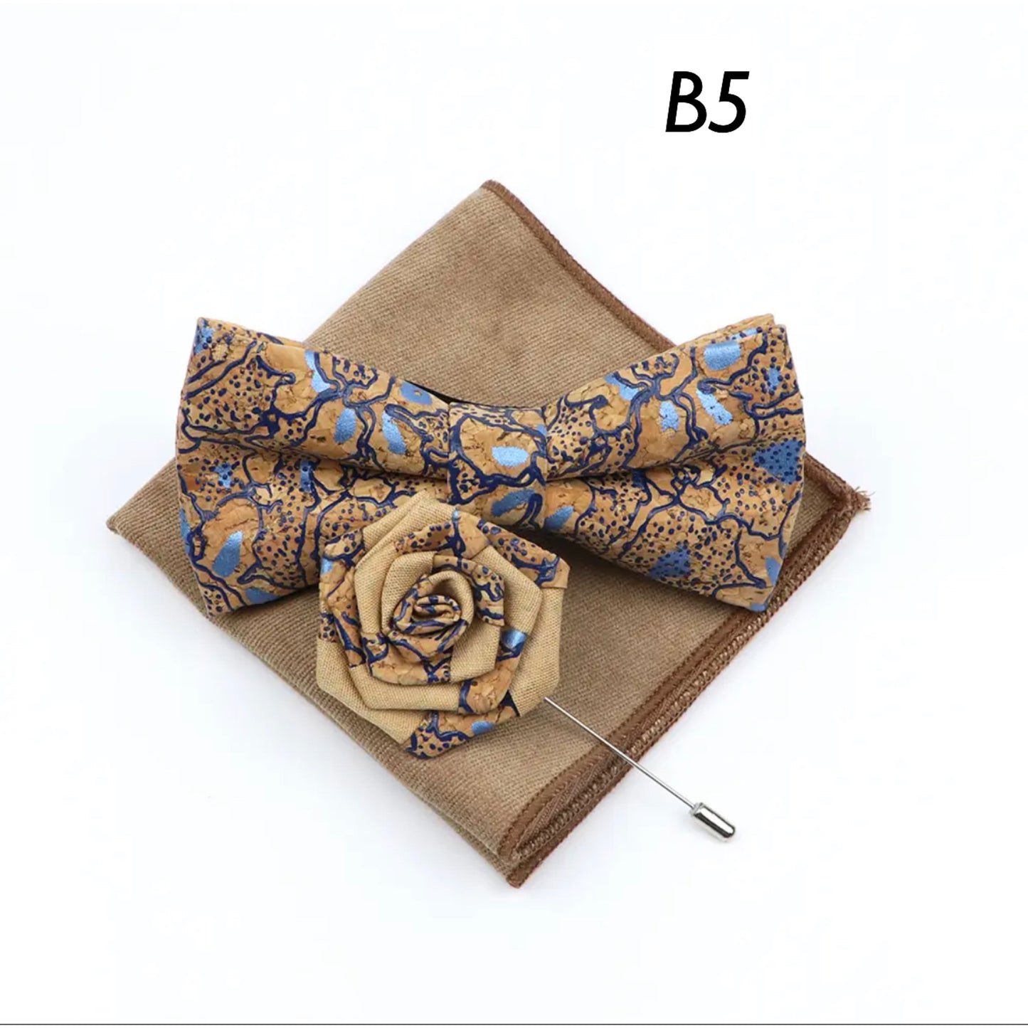 Handmade Cork Wood Bow Tie Sets