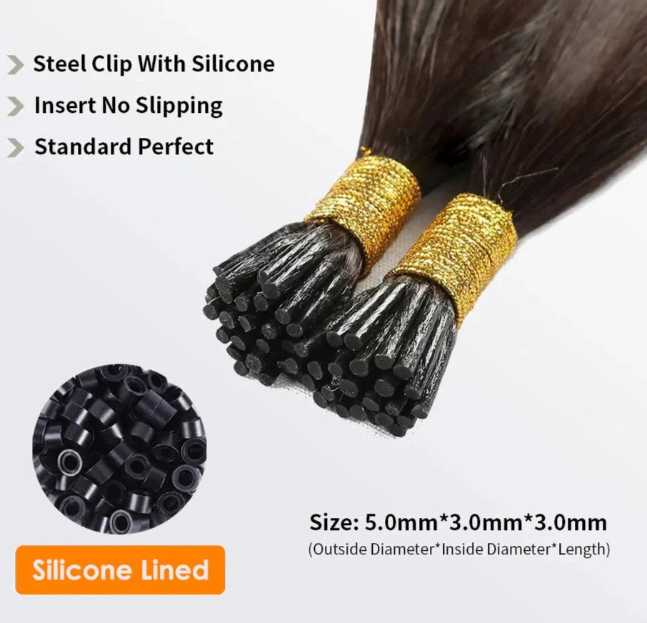 I Tip Hair Extensions Straight Natural Remy Human Hair (#2 Darkest Brown )