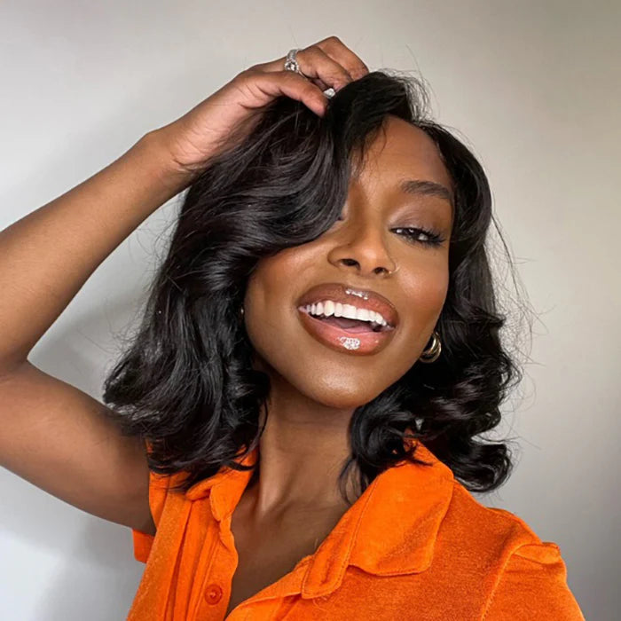 12 Inches Big Loose Wave Glueless 4x4 Closure Wig Elegant and Cute