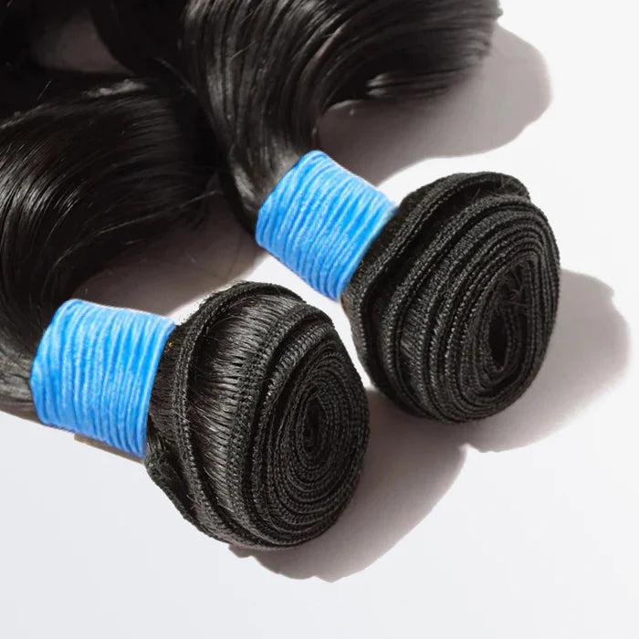 10-30 Inch Loose Wavy Virgin Brazilian Hair #1B Natural Black - Human Hair Bundle