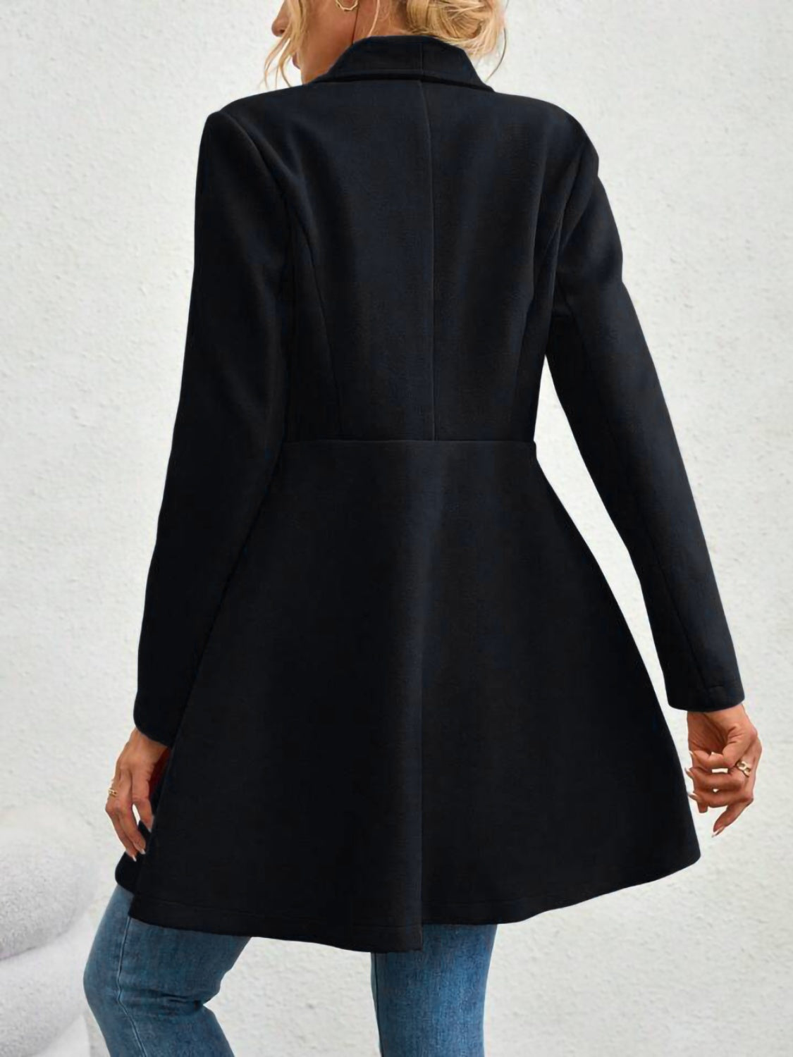 Collared Neck Button Up Long Sleeve Coat, Four Color Choices