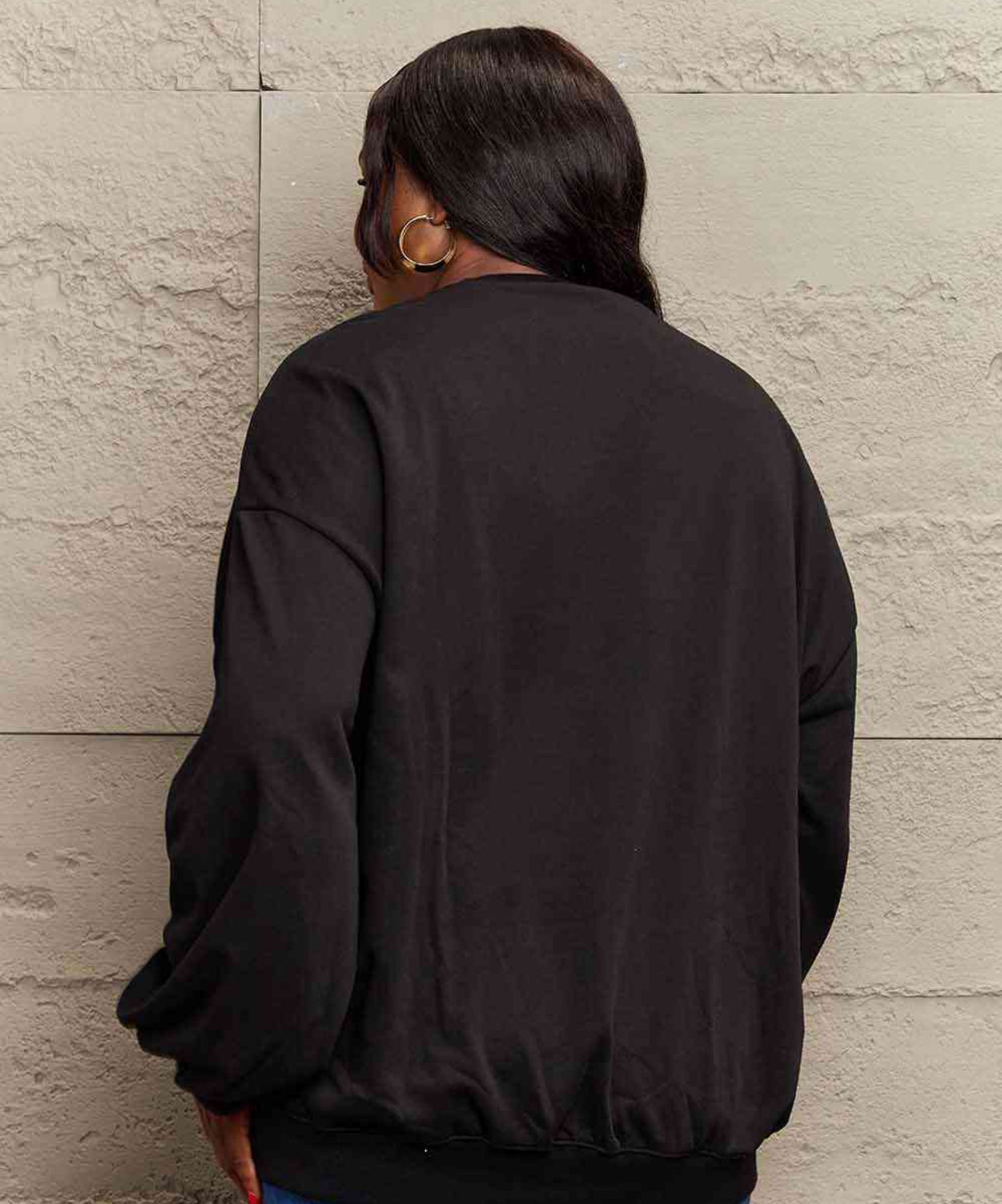 Simply Love Full Size BE REAL NOT PERFECT Graphic Sweatshirt