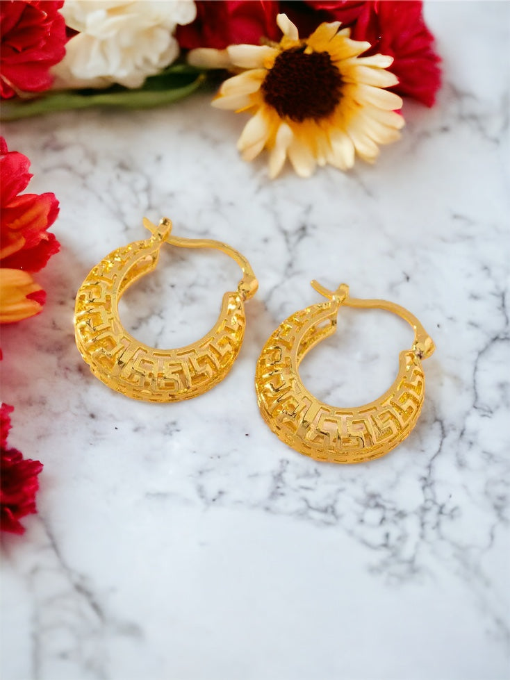 Big Chunky Golden Hoop Earrings