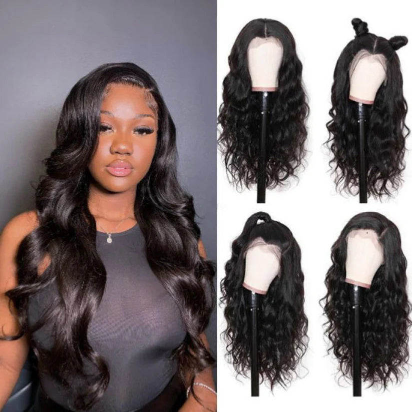 16-20 Inches 13x4 & 5x5 4C Edges | Kinky Edges Kinky Straight HD Glueless Mid Part Long Lace Closure Wig-100% Human Hair