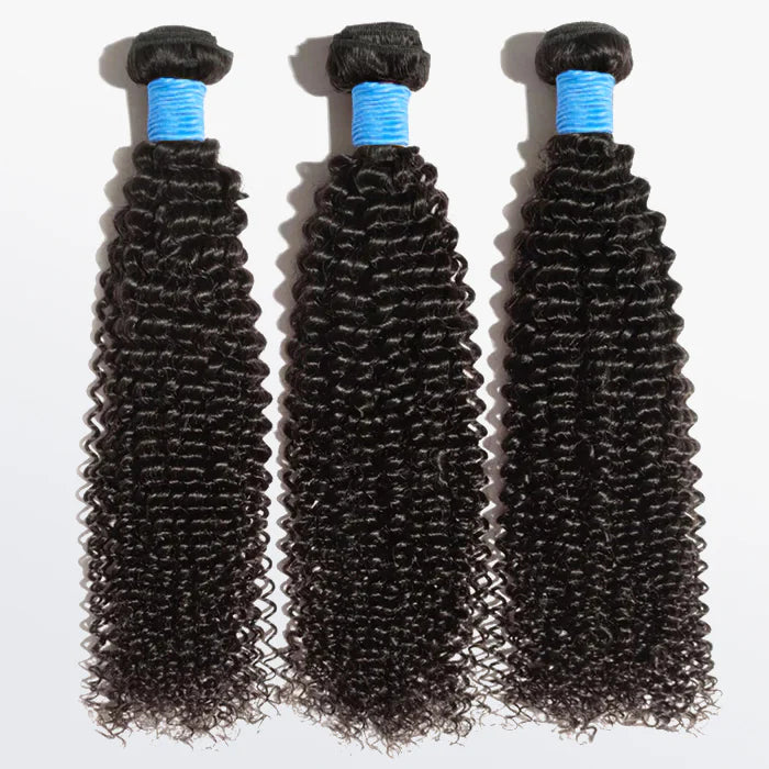 10-30 Inch Kinky Curly Virgin Brazilian Hair #1B Natural Black - Human Hair Bundles