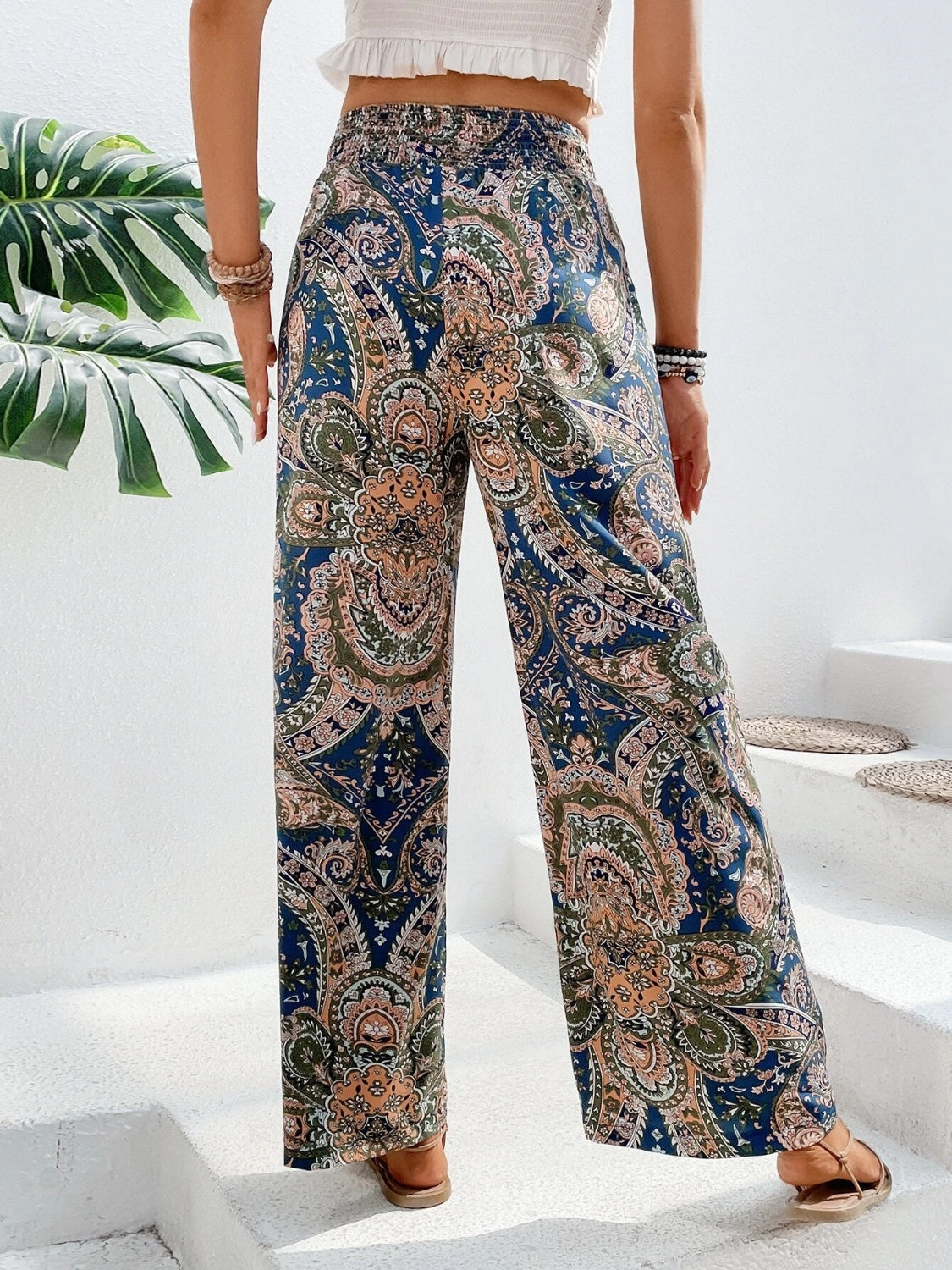Printed Wide Leg Pants - Two Color Patterns
