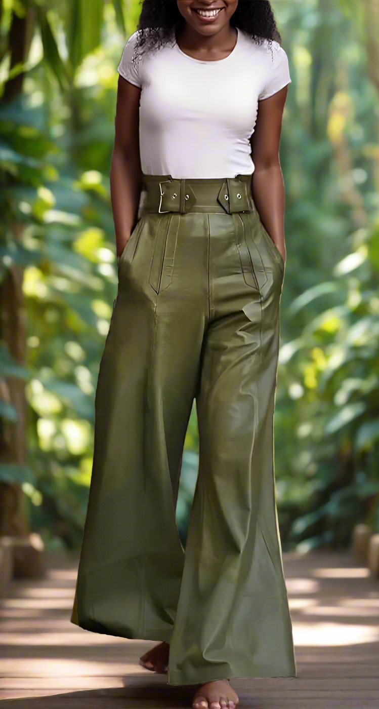 High Waist Wide Flare Pants, Four Color Choices