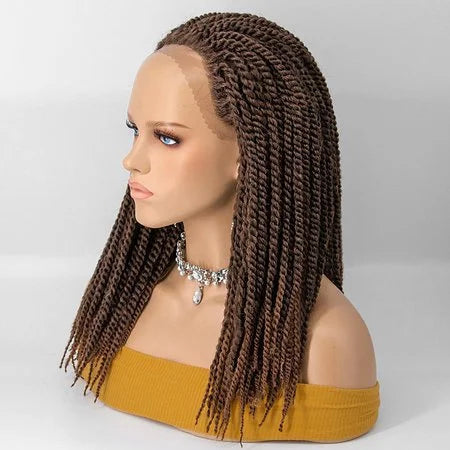 12 Inches 13x2 Reggae Twisted Medium Braids Lace Front Wig Pre-plucked